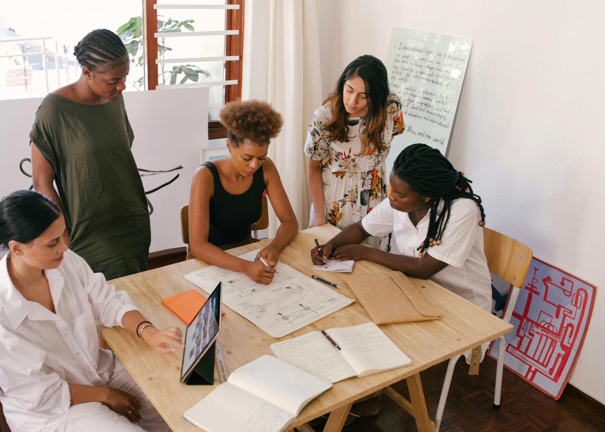 A group working in an office